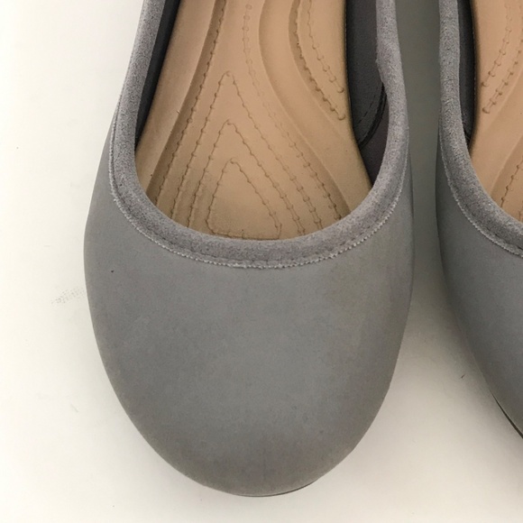 CROCS Marin Ballet Flats Comfort Shoes Gray Colorite Slip On Women’s Size 8 - Picture 5 of 15